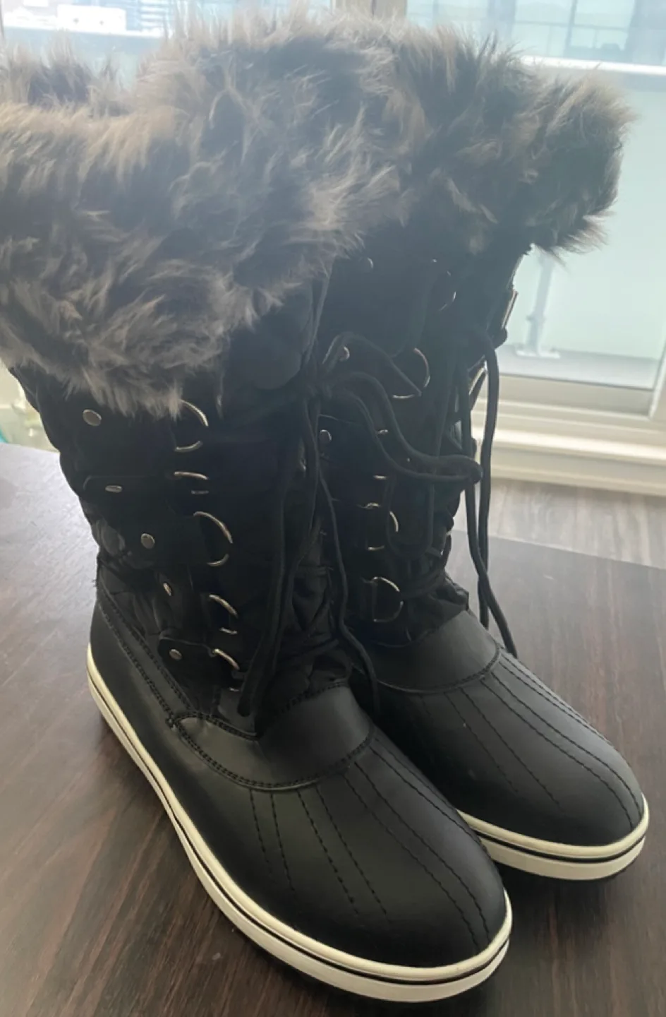 Black Winter Boot (Mid-Knee Fur,Long, Waterproof) image indicator(2)