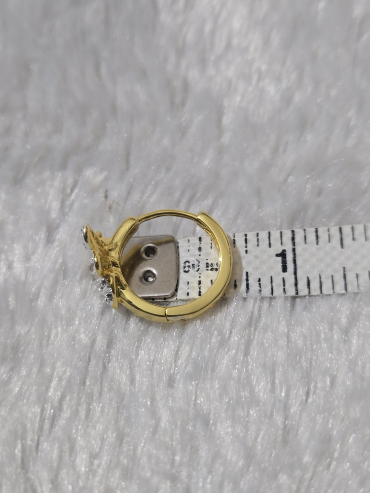 Kids Stainless steel Gold Plated Bee Hoop Earrings - photo 3