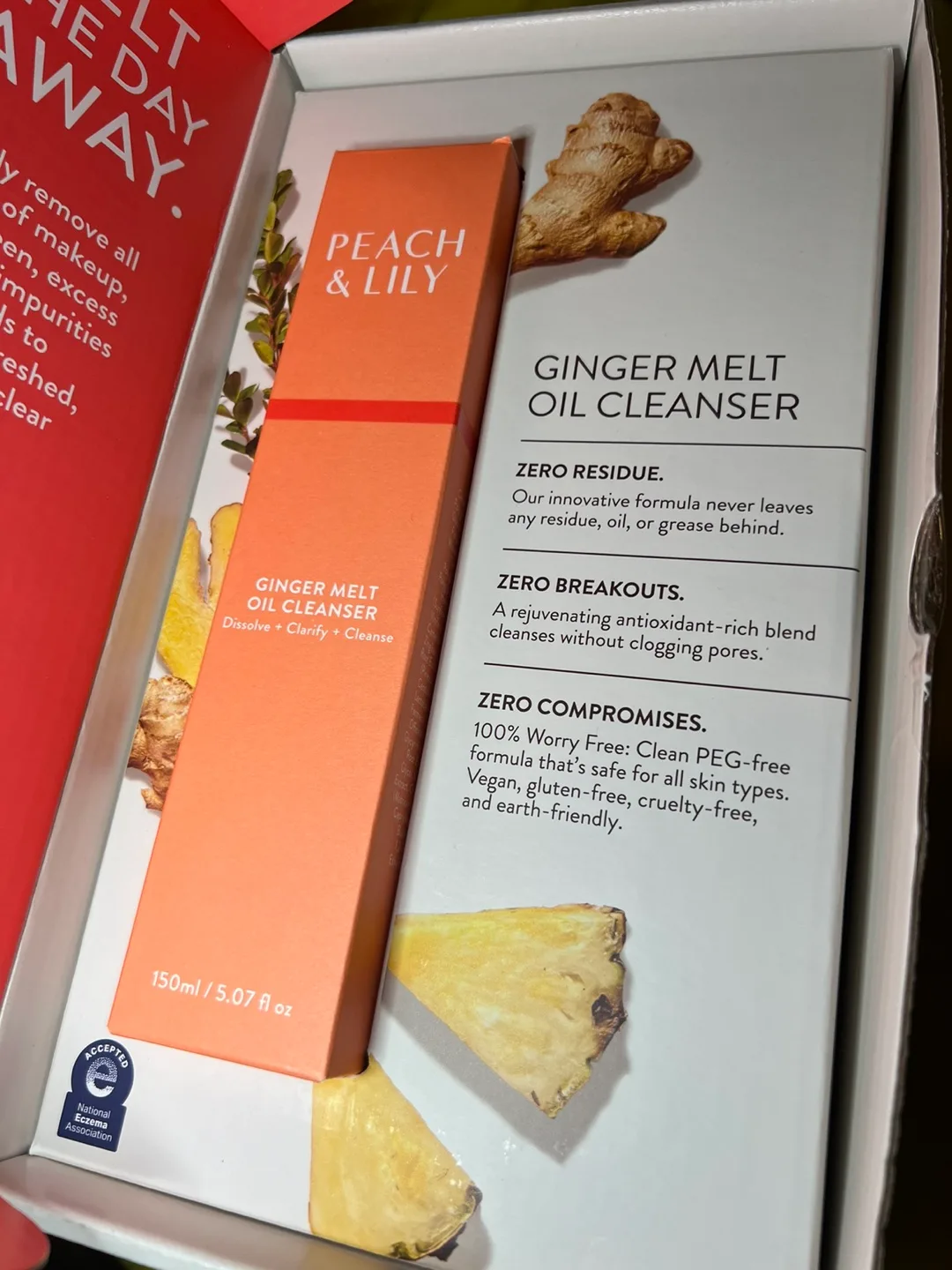 Peach and lily ginger melt oil cleanser new skincare image indicator(2)