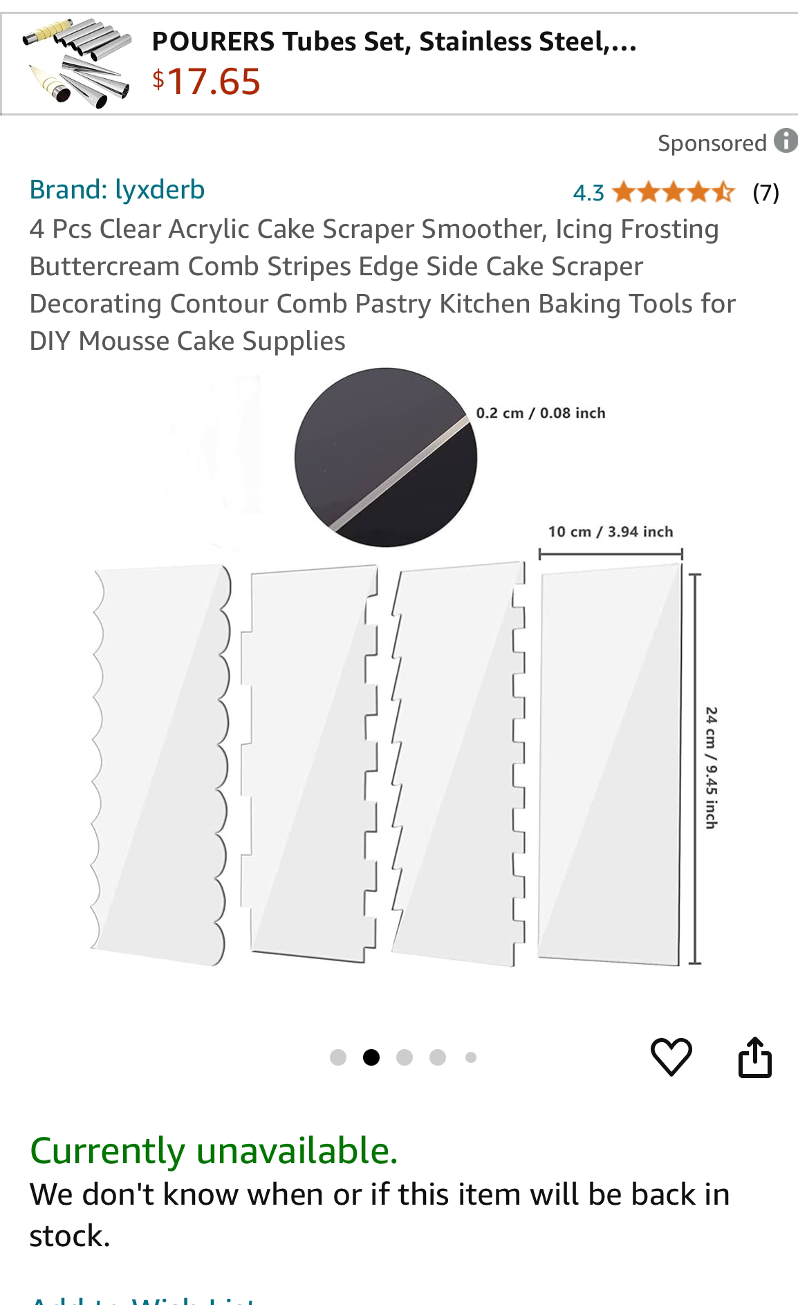 4pcs acrylic for cake