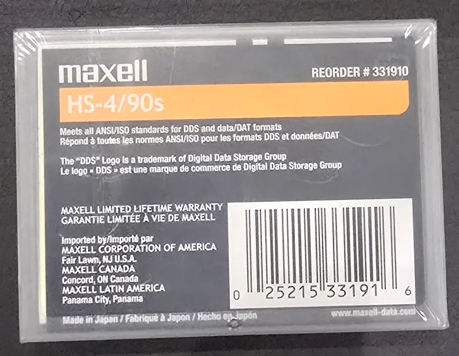 NEW! CASE of 5 x 10 Pack Maxell HS-4/90s 4mm Data Cartridges image indicator(4)