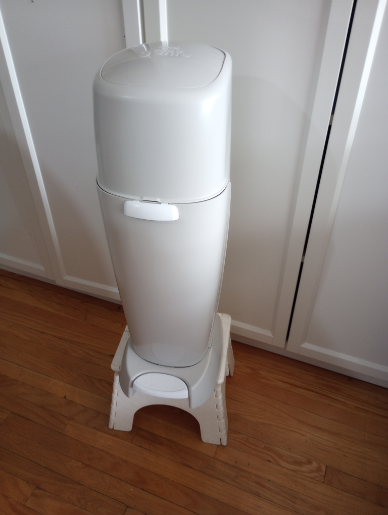 Playtex Diaper Genie (Grey)on a stand