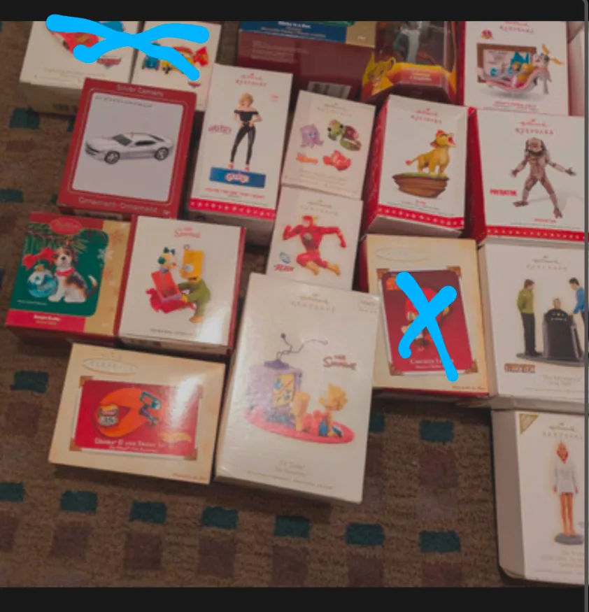 assorted Hallmark Ornaments Carlton carda image indicator(6)