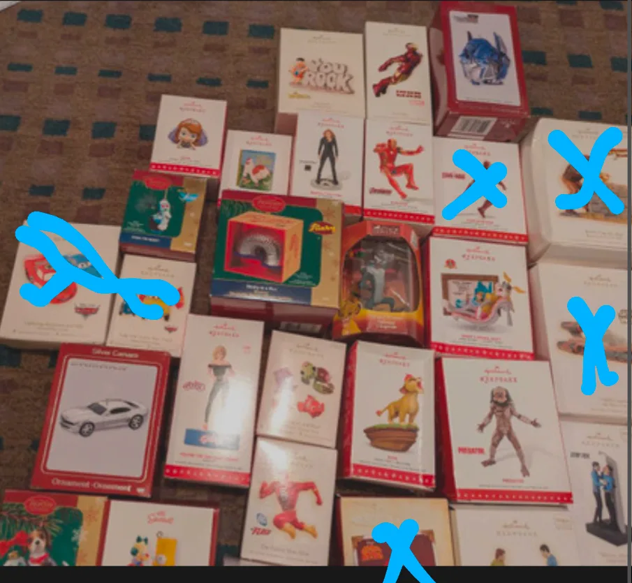 assorted Hallmark Ornaments Carlton carda image indicator(9)