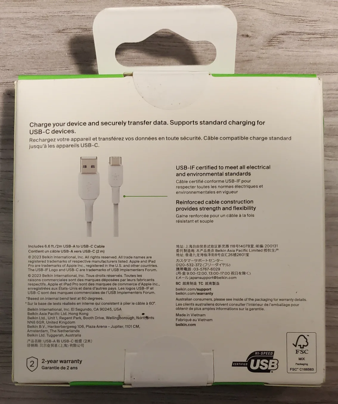 Belkin BoostCharge USB-A to USB-C Cable - 6.6ft image indicator(2)