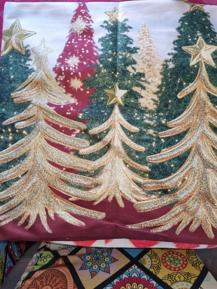 2 pillow cover Christmas Tree printed  new thumbnail