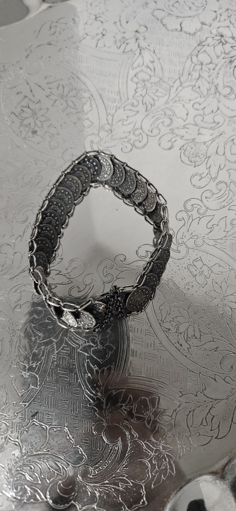 silver coin 925K stamped bracelet - photo 3