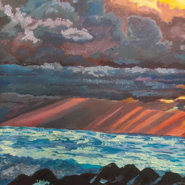 Original Ocean Sunset Painting image indicator(9)