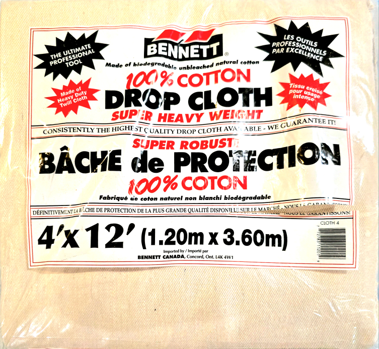 Bennett 100% Cotton Drop Cloth 4' x 12' Super Heavy Weight