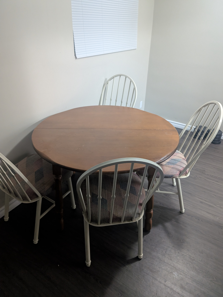Round Table and 4 Chairs #freecycle - photo 3
