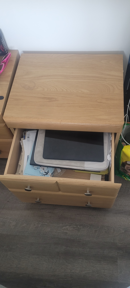 Wooden Nightstand with 2 Drawers - photo 3