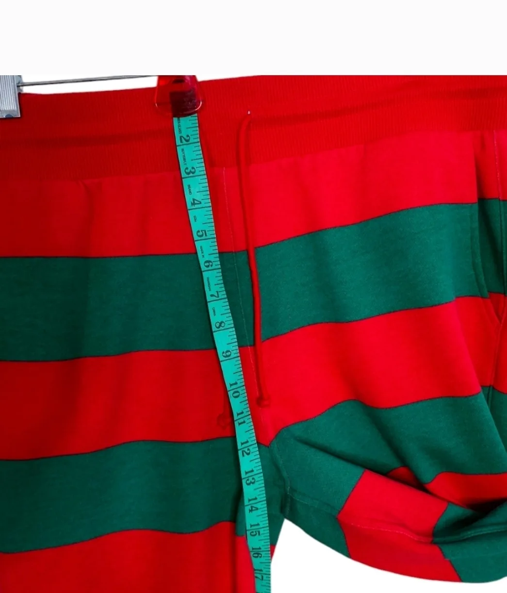 Red and Green Striped Santa Elf Joggers men's large image indicator(9)