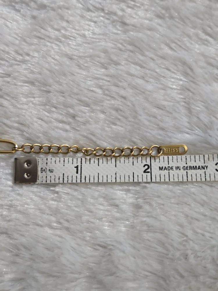 Stainless steel gold plated paperclip chain necklace image indicator(3)