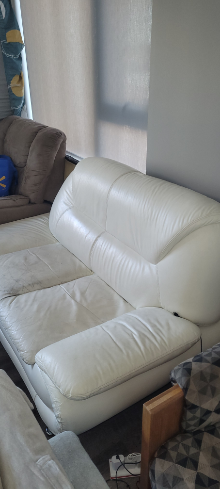 White Leather Loveseat - photo 2