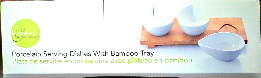 Luciano Gourmet Porcelain Serving Dishes With Bamboo Tray - photo 2