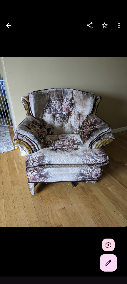 Floral Sofa and  free Armchair Set