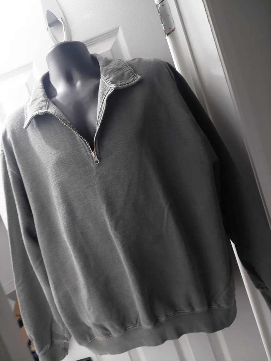 Men's Green 1/4 Zip Sweatshirt image indicator(10)