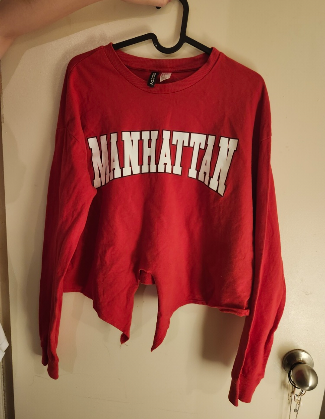 Red Divided Crop Top - Size Large