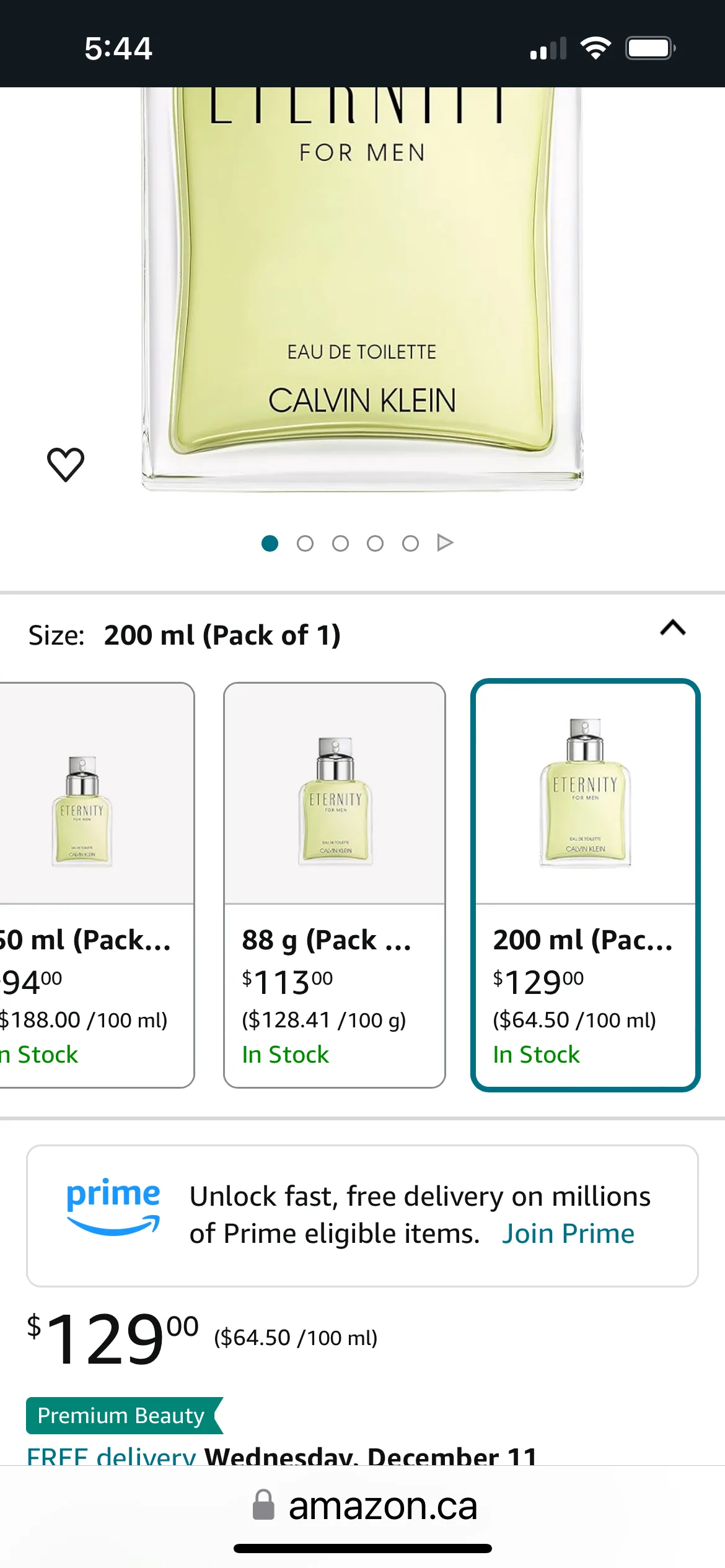 200 ml Eternity for men - CK. New in box image indicator(4)