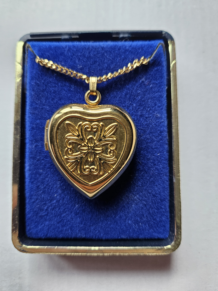 Gold Heart Locket Necklace