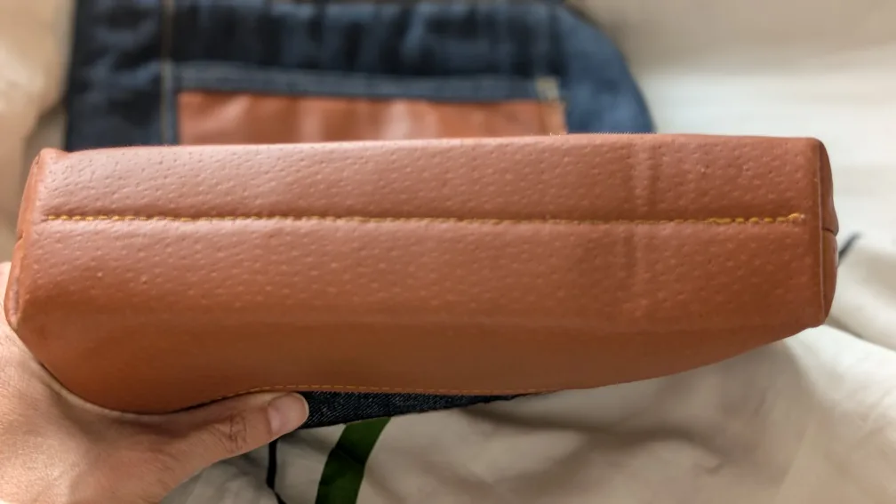 New One of a Kind Denim and Leather Bag image indicator(6)