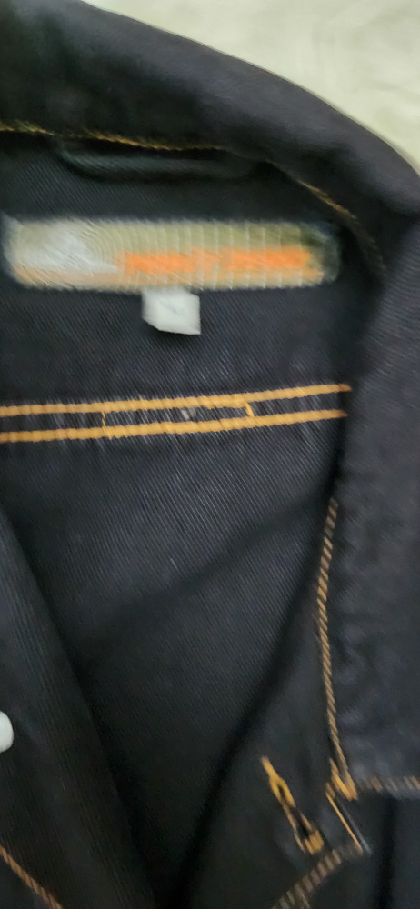 Brand New Black Denim Jacket with Orange Stitching - photo 2