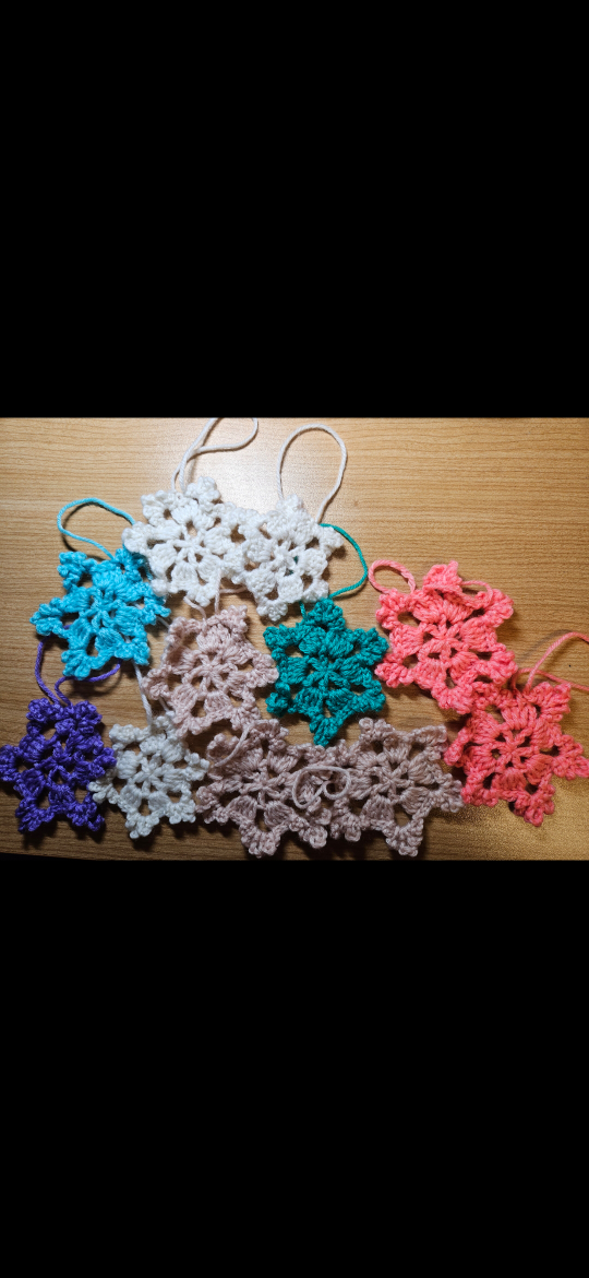 Crocheted snowflake ornament - photo 2