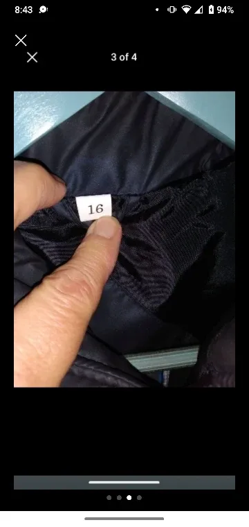 teen or  small adult size 16 black winter vest image indicator(3)