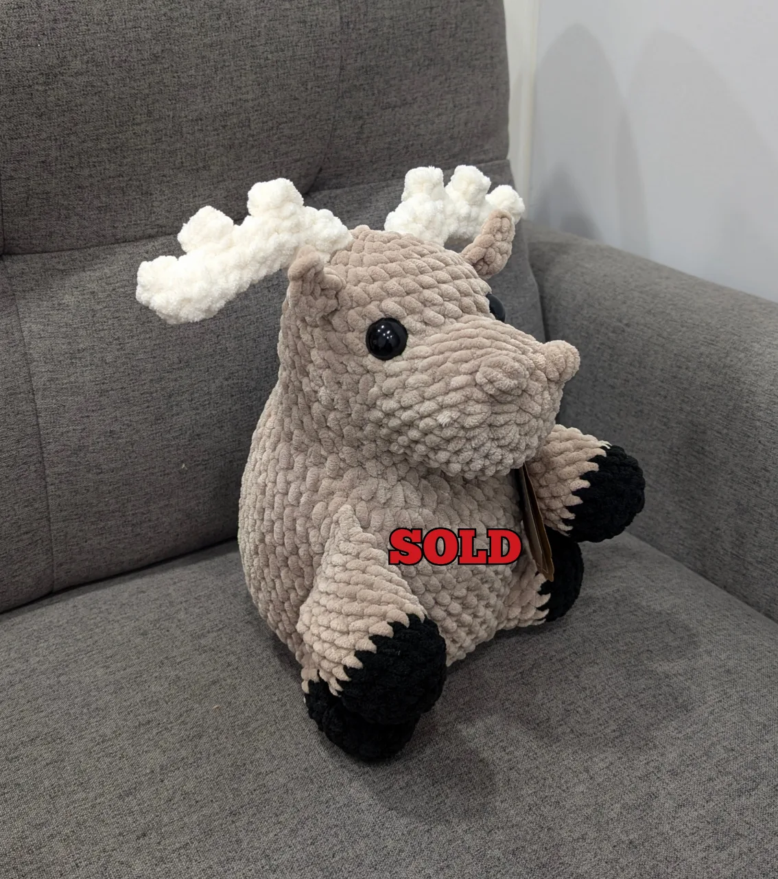 Handmade Crochet Moose Plush Toy thumbnail