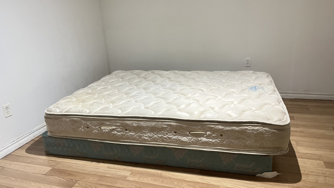 Queen Size Mattress with Box Spring and Metal Frame