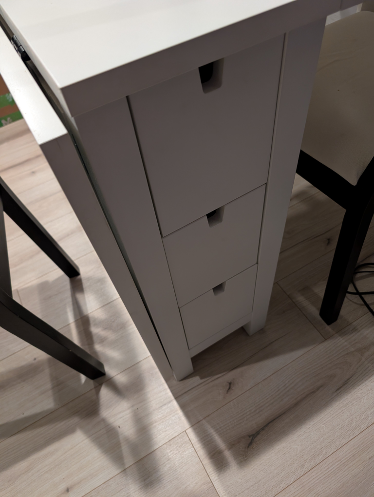 White Foldable Table with Storage - photo 2