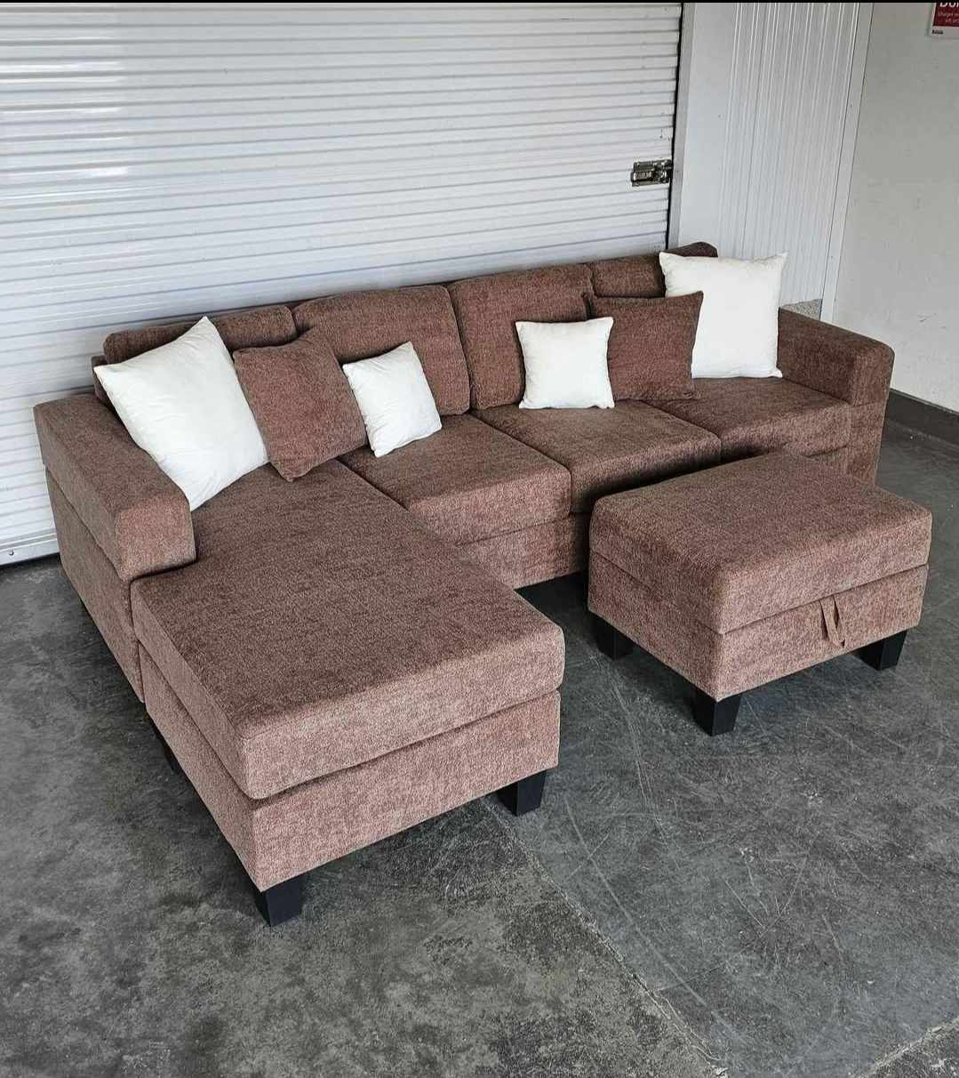 Brand New 4 seater lounge sofa with reversible chaise