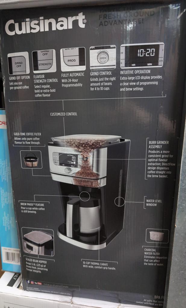Cuisinart 10-Cup Programmable Coffee Maker with Burr Grinder