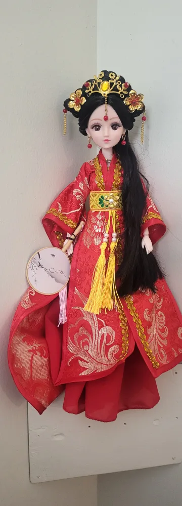 MING DYNASTY CHINESE DOLL WITH HEADDRESS + ROBES + SHOES + ETC image indicator(6)