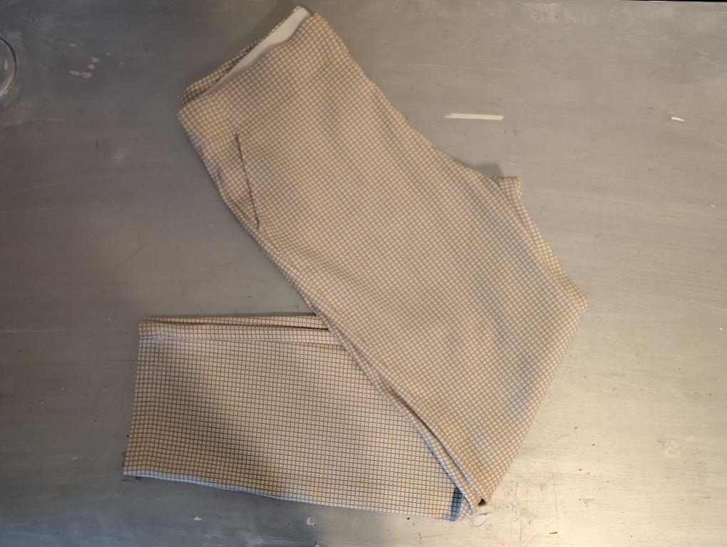 NWT Max Studio Grid Beige High Rise Checked Pant Size XL - photo 3