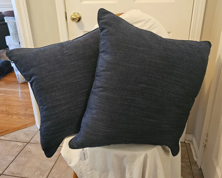 2 Large Blue Urban Barn Bailey Square Decorative Pillows thumbnail