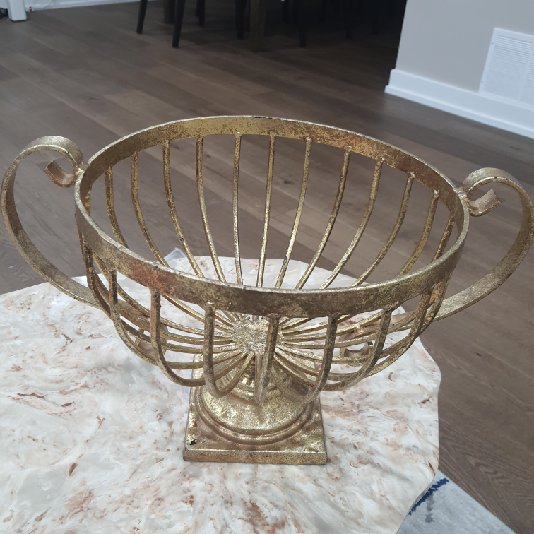 Gold Metal Bowl with Handles - photo 2