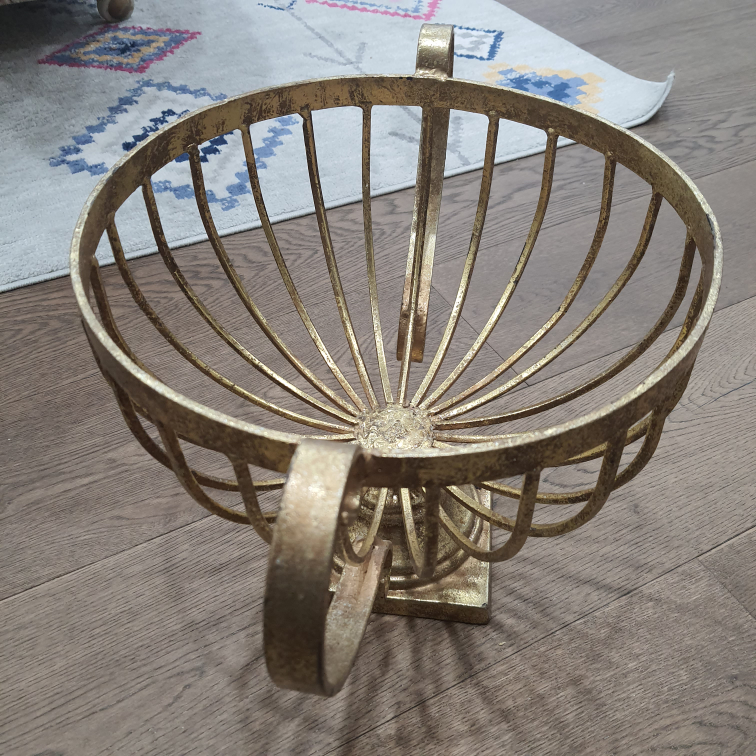 Gold Metal Bowl with Handles - photo 4