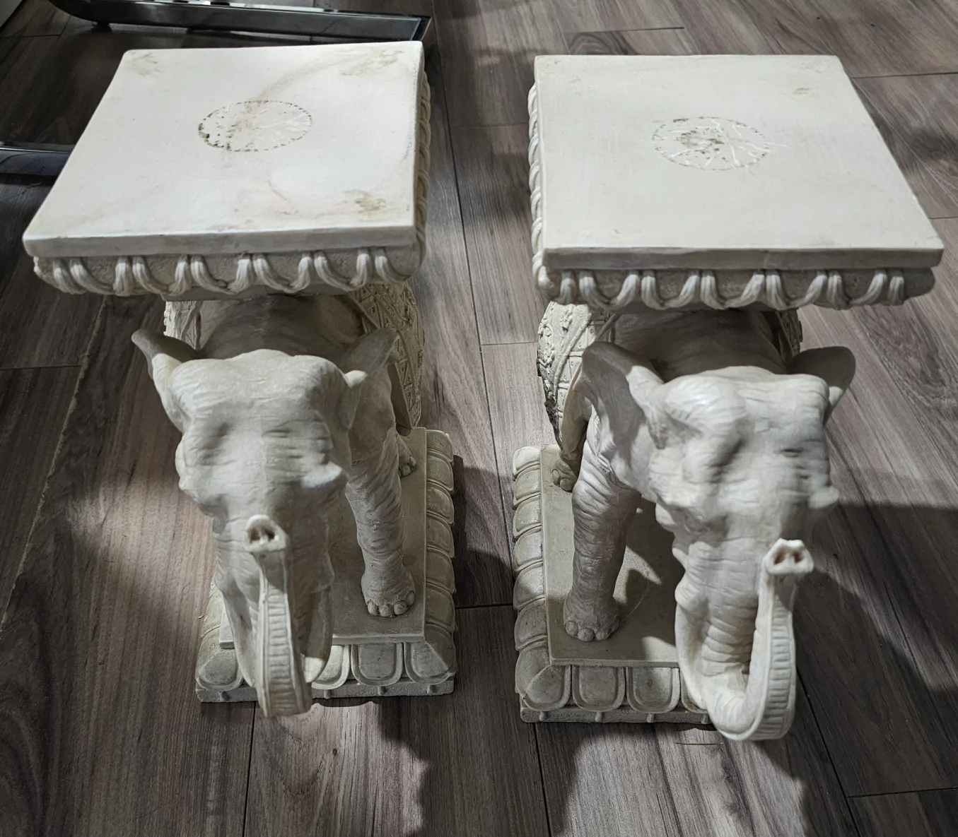 Pair of Elephant Side pedestals for a Table image indicator(2)