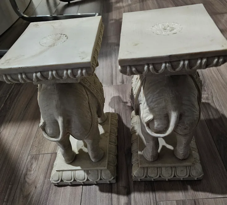 Pair of Elephant Side pedestals for a Table image indicator(4)