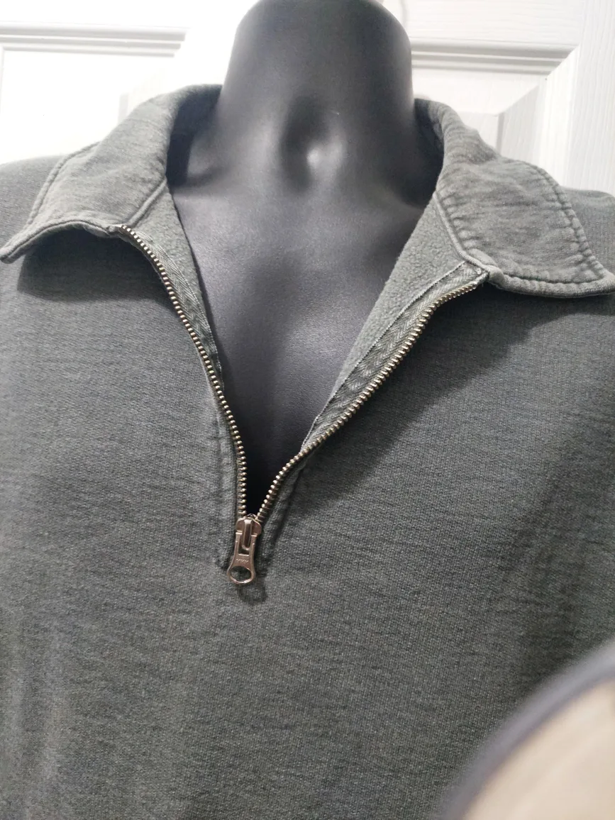 Men's Green 1/4 Zip Sweatshirt image indicator(4)