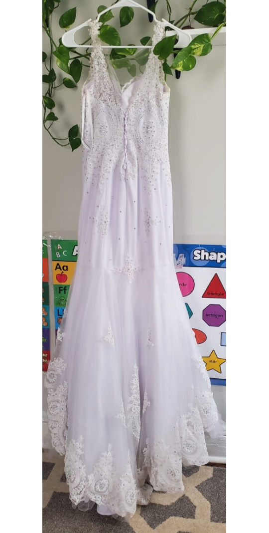 White Lace Mermaid Wedding Dress - photo 2