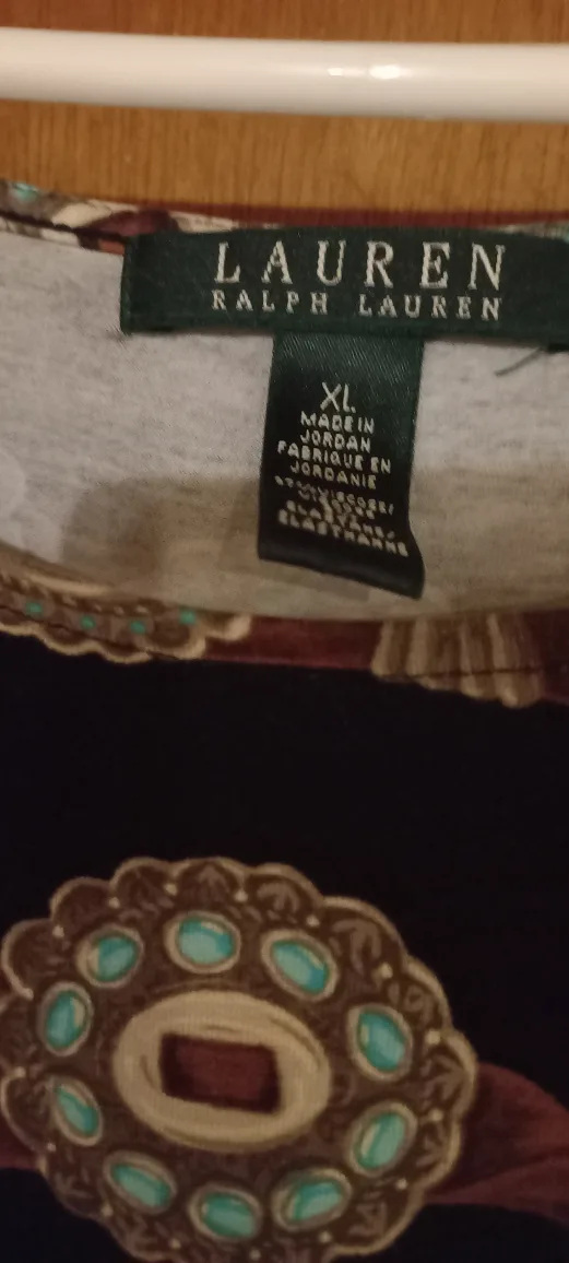 Lauren Ralph Lauren Black & Turquoise Print Dress Size XL image indicator(2)