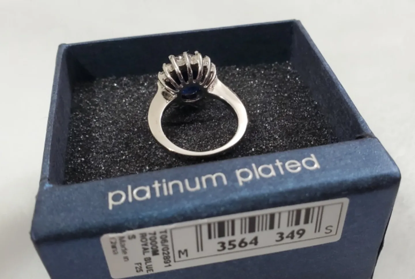M&S Platinum Plated Blue Sapphire Ring image indicator(2)