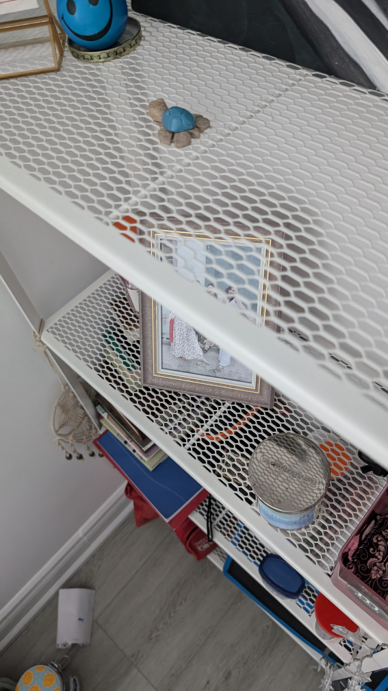 White Metal Shelving Unit - photo 2