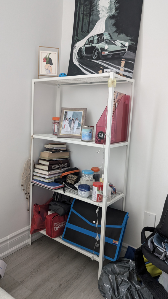 White Metal Shelving Unit - photo 3