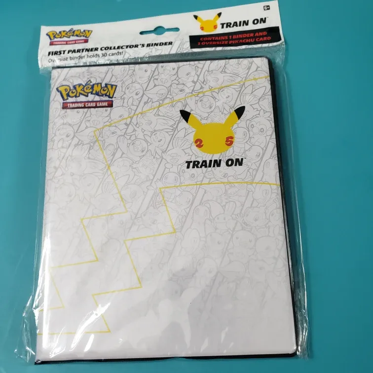 Pokemon 25th Anniversary 1st partner jumbo card binder w Pikachu thumbnail