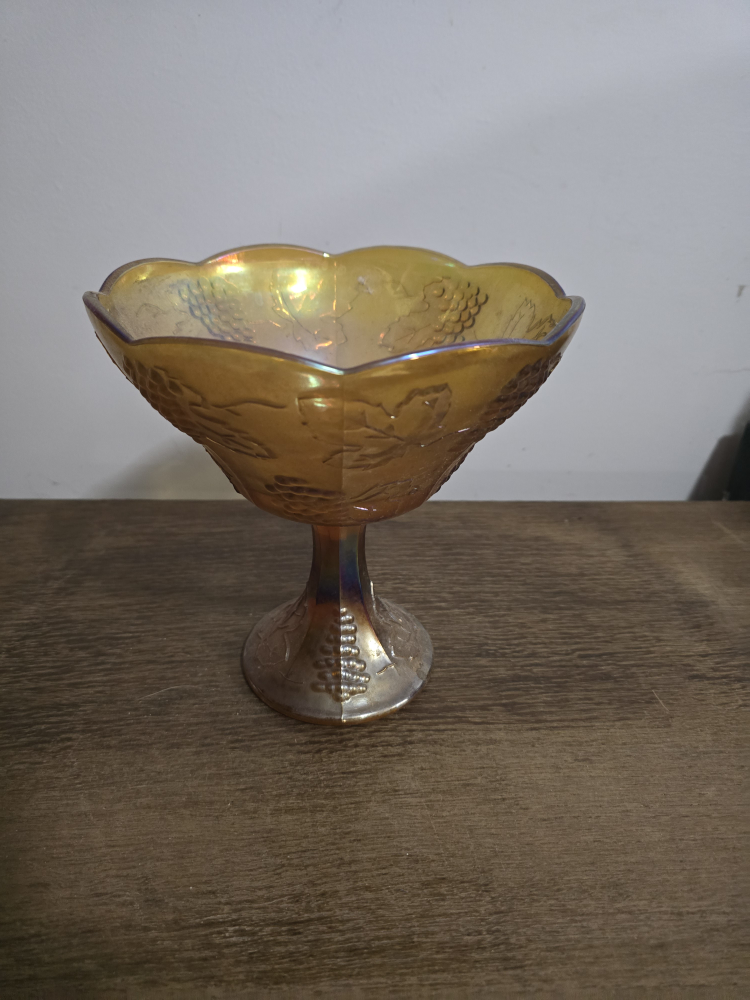 Vintage carnival glass candy dish