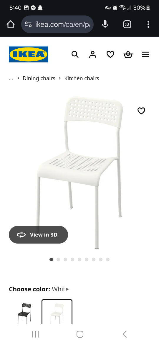 IKEA ADDE White Chair