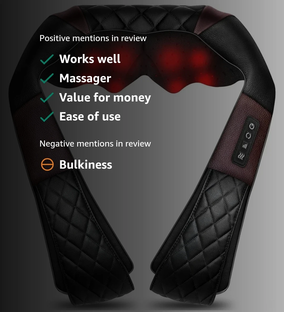 Electric Shiatsu Neck and Shoulder Massager with Heat - photo 5
